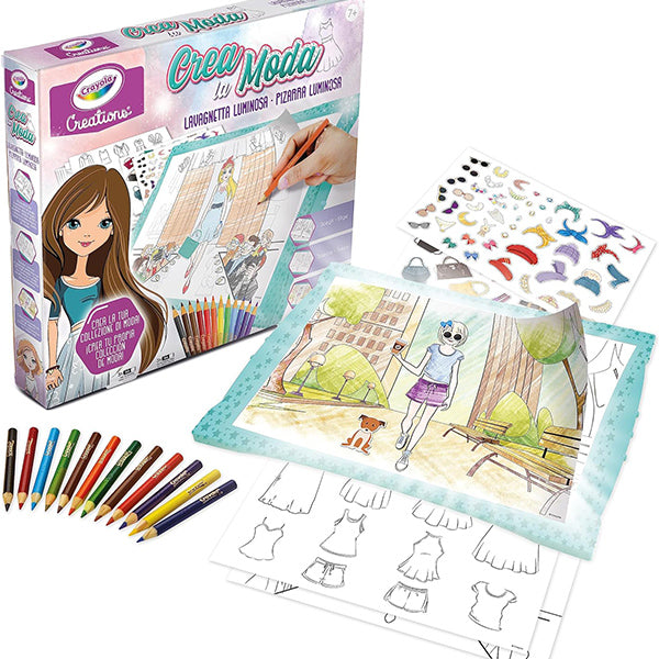 immagine-1-crayola-lavagnetta-luminosa-crea-la-moda-crayola-ean-5010065059801