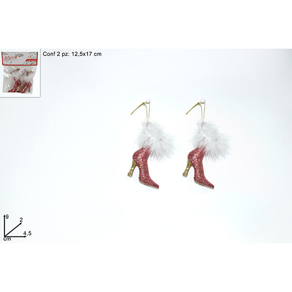 immagine-1-due-esse-christmas-appendino-scarpette-2-pz-rosa-art.c-ean-8053482068046