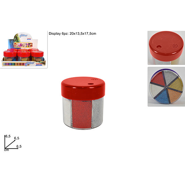 immagine-1-due-esse-christmas-barattolo-dispencer-glitter-6col-40-ean-8033113630118