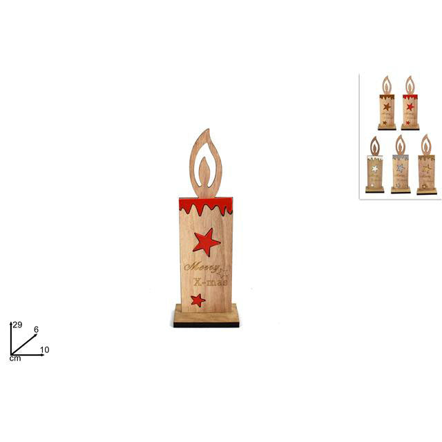 immagine-1-due-esse-christmas-candela-legno-29-cm-5-cololori-assortiti-ean-8033113689352