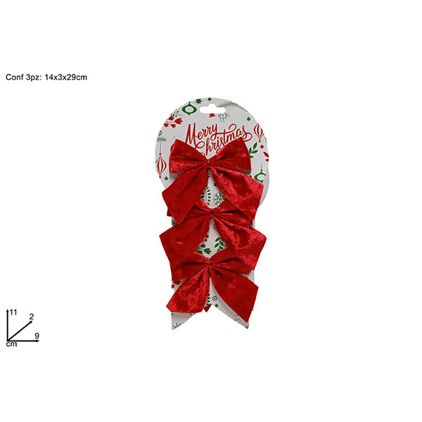 immagine-1-due-esse-christmas-fiocchi-set-3-pz-cm-11-velluto-ross-ean-8053482203683