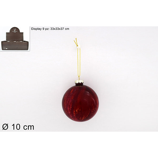 immagine-1-due-esse-christmas-palla-vetro-10cm-marmorizzatarossak-ean-8033113969591