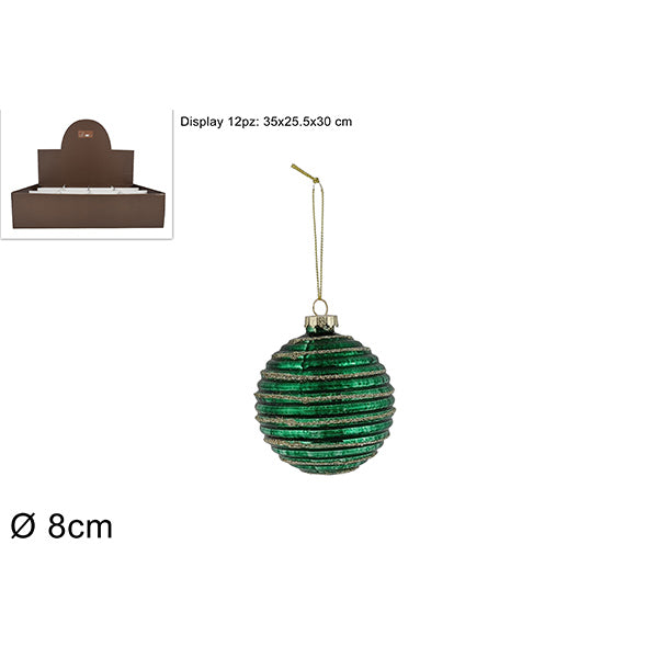 immagine-1-due-esse-christmas-palla-vetro-8cm-rigatagli.verde-ean-8053482167459