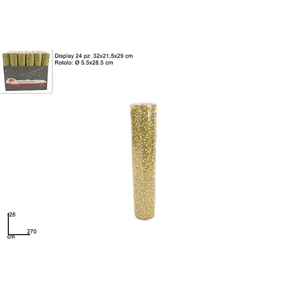 immagine-1-due-esse-christmas-rotolo-28x270cm-oro-pois-hj2021-056-ean-8053482091976