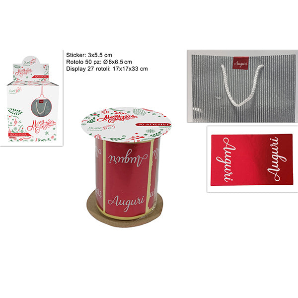 immagine-1-due-esse-christmas-rotolo-50-sticker-auguri-rosso134-ean-8053482160108