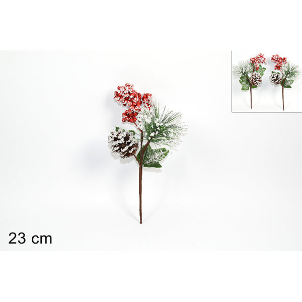immagine-1-due-esse-christmas-spillone-innevato-con-pigna-e-bacche-ean-8033113563232