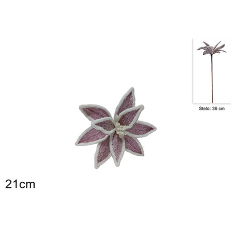 immagine-1-due-esse-christmas-stelo-fiore-c-pelliccia-21-cm-lill-ean-8053482194264