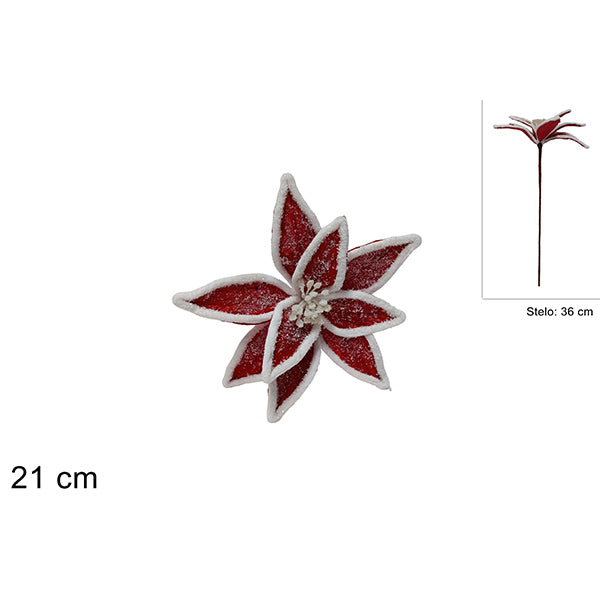immagine-1-due-esse-christmas-stelo-fiore-c-pelliccia-21-cm-ross-ean-8053482199917