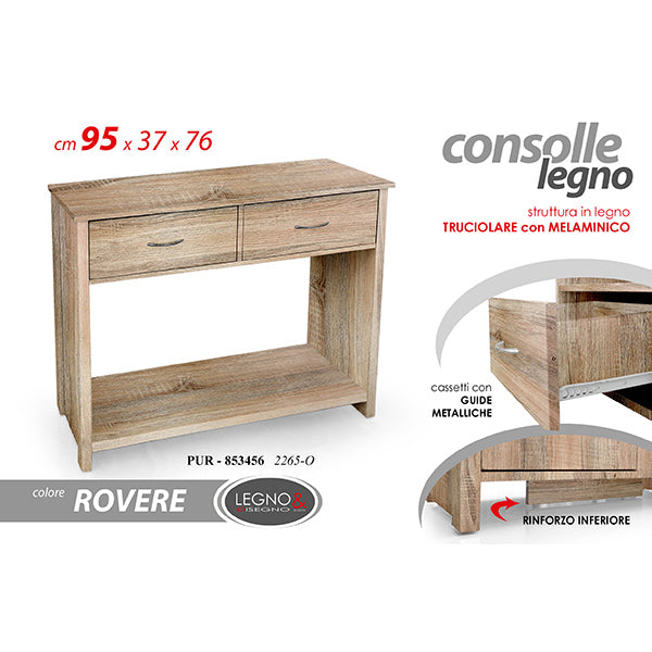 immagine-1-gicos-consolle-roveremel.-95x37x76cm-con-2-cassetti-ean-8025569853456