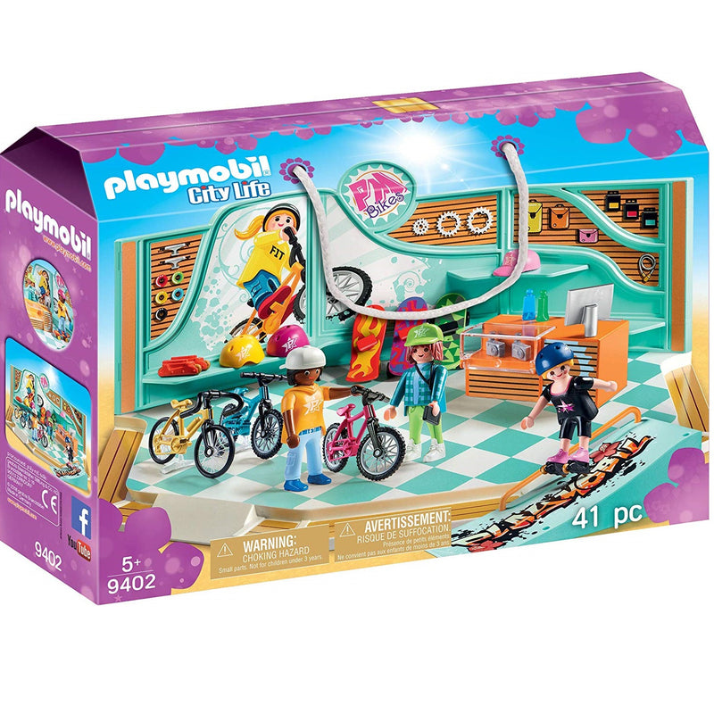 immagine-1-playmobil-playmobil-city-life-9402-negozio-di-skate-e-bici-ean-4008789094025