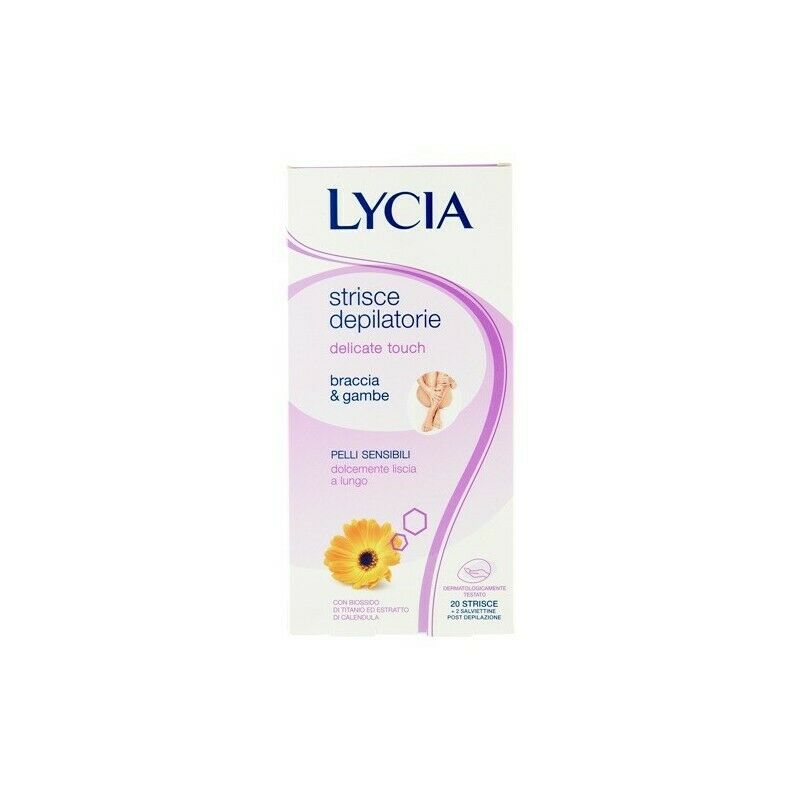 immagine-1-sodalco-lycia-strisce-depilatorie-delicate-touch-20pz-ean-8002340314252