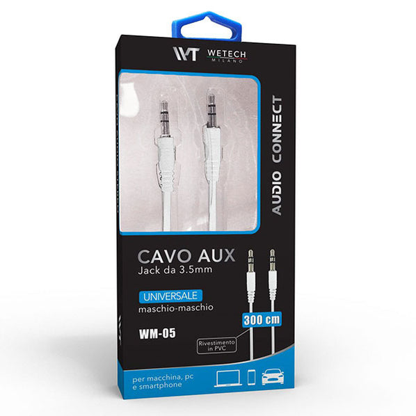 immagine-1-wetech-cavo-prolunga-audio-aux-35-35mm-3m-bianco-ean-8033065760871