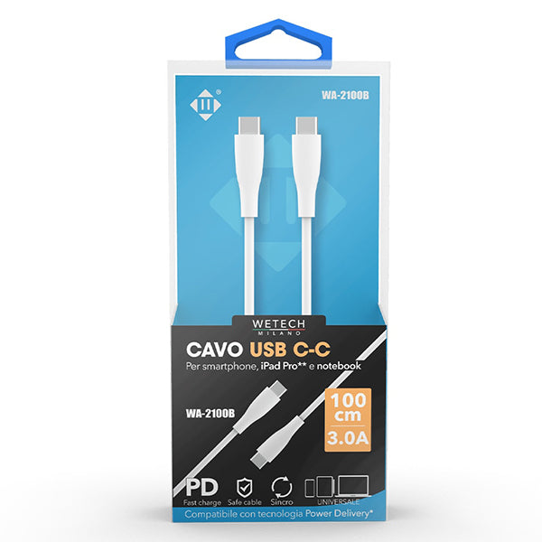immagine-1-wetech-cavo-usb-type-c-c-1mt-3a-wetech-wa2100b-ean-8033065702109