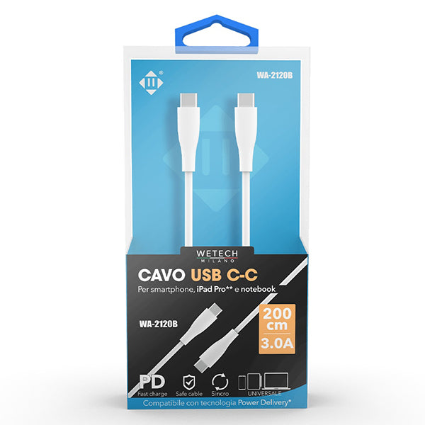 immagine-1-wetech-cavo-usb-type-c-c-2mt-3a-wetech-wa2120b-ean-8033065702123